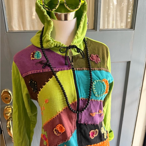 Karma Tops - Karma Multicolor Patchwork Hoodie